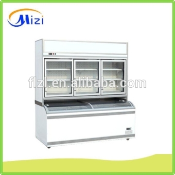 Combind Island freezer refrigerator block on the top freezer space on the bottom both chill and freezer