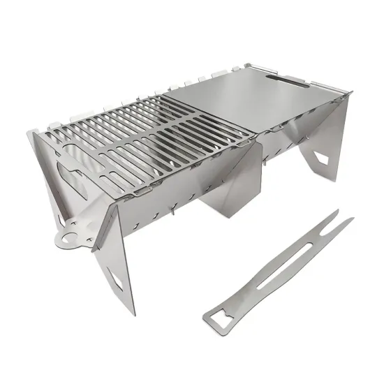 Barbecue Small Stainless Steel Table Grill Folding Removable Portable Charcoal Camping Stove for Outdoor Picnic