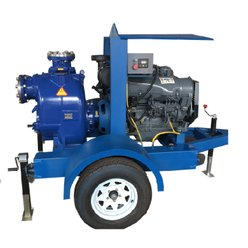 Deutz Movable Self-priming Diesel Fuel Engine Trash Water Pump with 2-4 Wheels Trailer