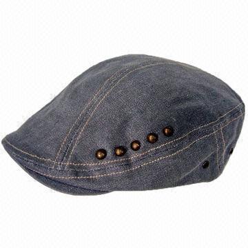 Adults Flat Cap, Made of 100% Cotton, OEM Orders are Accepted