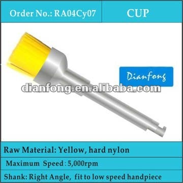 CA shank mini yellow nylon prophylaxis disposable dental brush