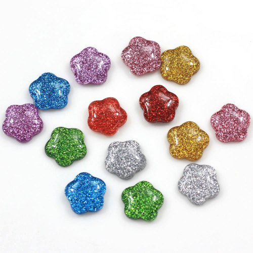 στυλ μόδας Χονδρικό 16mm Glitter Flat Back Kawaii ρητίνη χάντρα cabochons για χειροτεχνικά είδη κοσμήματα