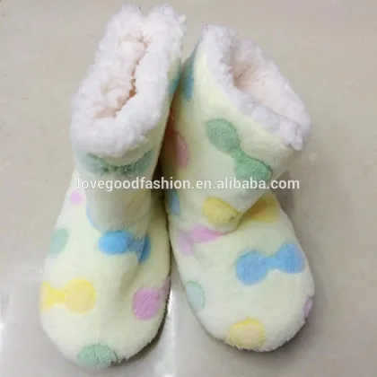 Women's Cozy Fleece Lined Non-Slip Slipper Booties Indoor Socks