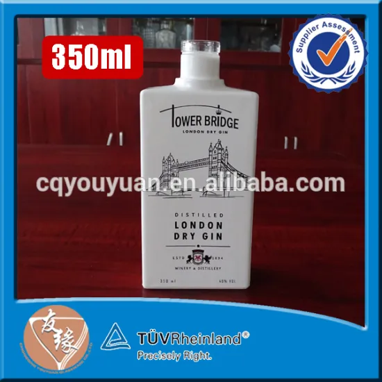 fancy alcoholic packaging customized fashion flat vodka glass bottle 35 cl with cap