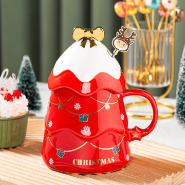 Creative Christmas Tree Design Gift Box Packing Ceramic Mug