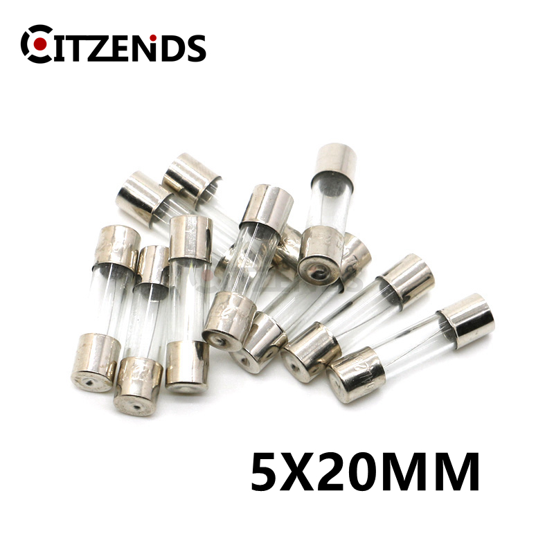 100pcs Hot 5*20 Fast blow Glass Fuse 5x20mm 250V 0.1A 0.5A 1A 2A 2.5A 3A 3.15A 4A 5A 6A 6.3A 8A 10A 15A 20A30A 5*20mm Quick Blow