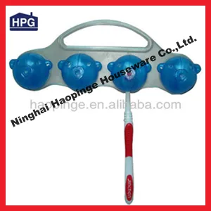 Suction Cup plastic wall mount toothbrush holder with cover