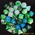 Bescon 35pcs RPG Polyedral RPG Dice Emeralds Conjunto, DND Rol de juego DICE Green Sets 5x7pcs