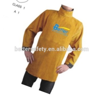 Yellow Split leather welding apron w Long Sleeves