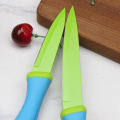 Blue handle non stick kitchen knife set
