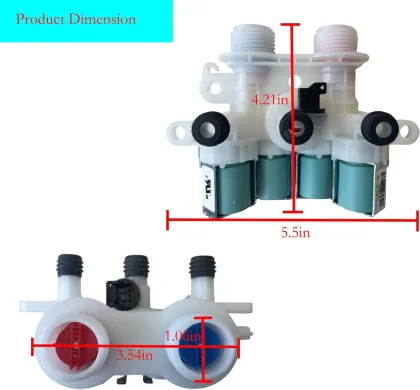 Washer Water Inlet Valve for Whirlpool and Kenmore Washing Machines (W11165546 W11096267)