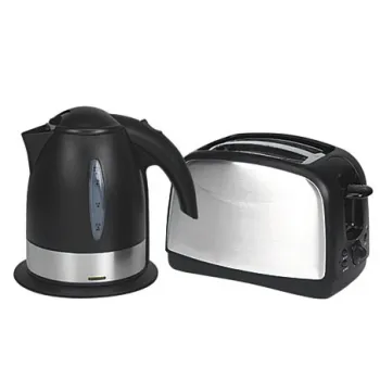 2-Slice Stainless Steel Toaster with Variable Browning Control and Kettle Set