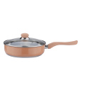 Brown color induction cookware set with glass lid