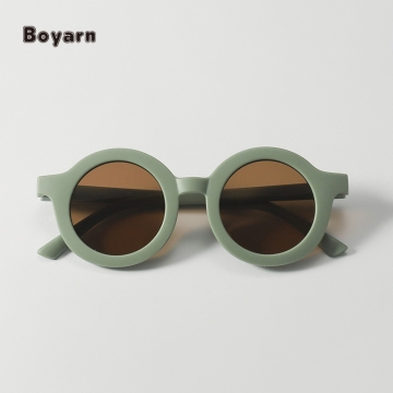 Boyarn Retro Round Kids' UV400 Sunglasses - Vintage Eyewear for Boys and Girls