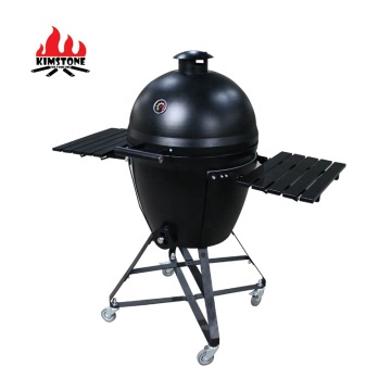 Kimstone 22 Inch Metal Kamado Grill - Big Egg-Shaped Cast Iron Grill for Outdoor Camping