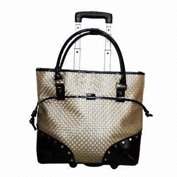 Rolling laptop bag, fashionable design, made of wave PVC