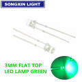 100pcs F3 3mm 2pins Flat Top White Red Yellow Blue Green Pink Diode Led Wide Angle Light Emitting Diodes Lamp Ultra Bright Bulb