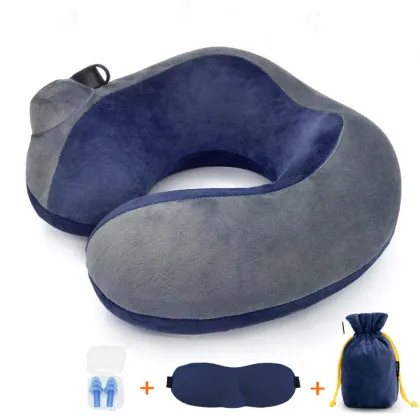 Travel Comfort Kit: Velvet Pillow, Eye Mask, and Earplugs