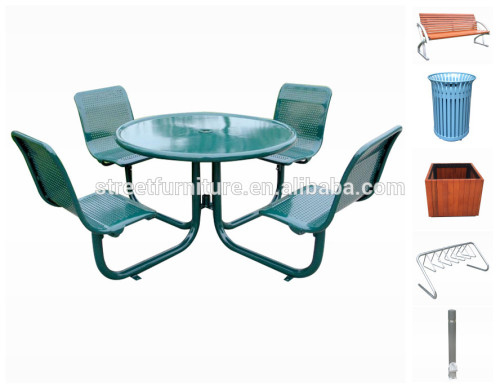 Wooden and metal outdoor furniture
