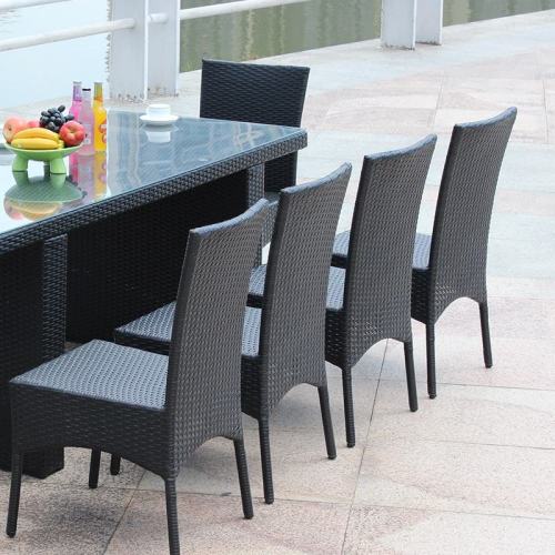 PE Rattan Steel Chair Aluminum Frame for Garden