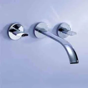 Wall Conceal Faucet with Cold and Hot Water Controlling Handles