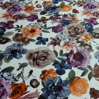 Haining chuangyuan High Quality Flower paper Design printed tricot Fabric