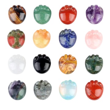 Gemstone 25mm Carved Foot Charm Ornament Natural Crystal Carving Home Decor Natural Stone Amethyst Rose Quartz Ornaments