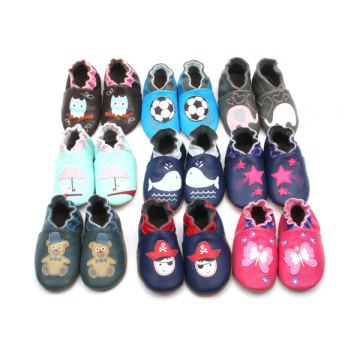 Multi Styles Padrão fofo sapatos infantis de couro macio