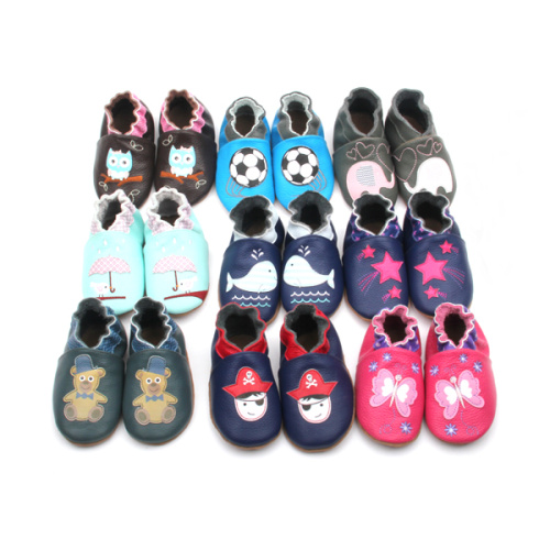 Multi Styles Stili carini simpatiche scarpe per bambini in pelle morbida