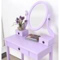 Modern Simple Wood Makeup Vanity Table with Stool