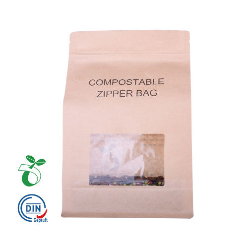 Sac à café biodégradable en papier Eco Kraft avec fenêtre