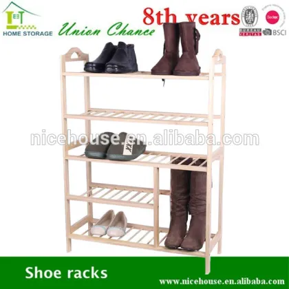 New Zealand Pine 3 layers Folding shoe rack wooden shoe rack designs Stackable shoe Rack Portable shoe rack