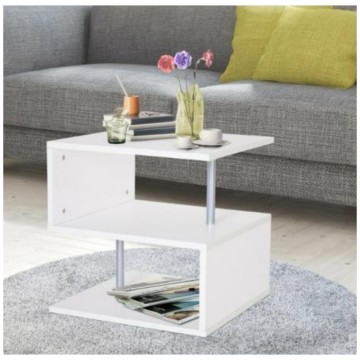 Matte White Industrial Design Square End Tables for Living Room