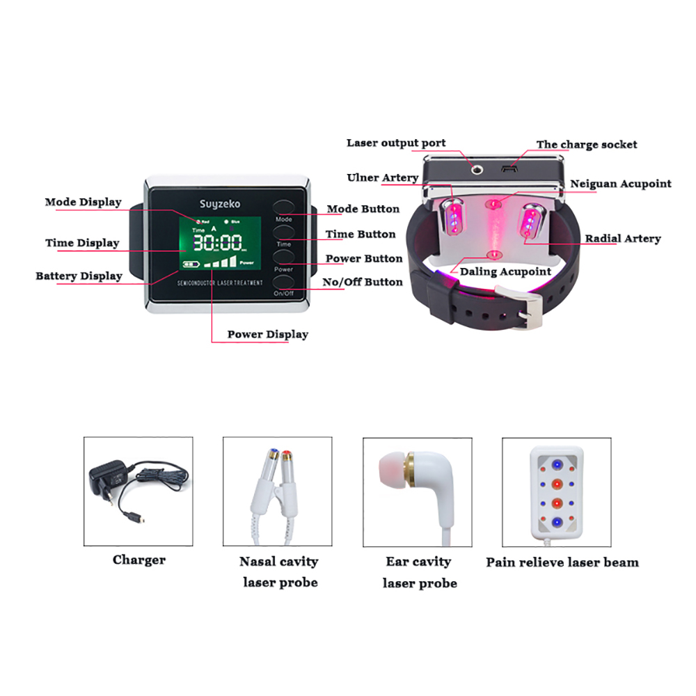 Laser Therapy Diabetes Cure LLLT Therapy Wrist Watch