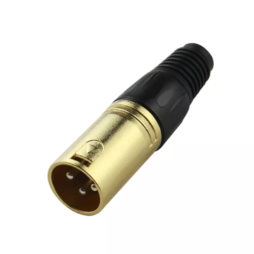 Gold Plated 3-Pin XLR and Speakon Audio Cable Connectors - Cable Mount Male Connectors