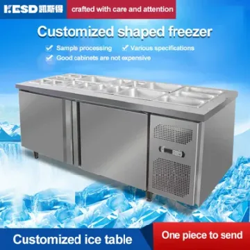 Commercial Stainless Steel Right Angle Cooked Food Display Freezer Cabinet