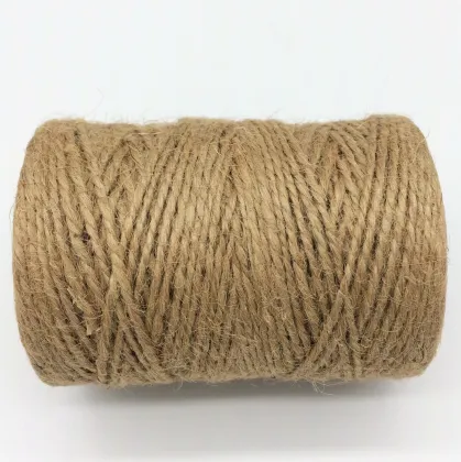 China Factory Natural Color Twisted Jute Yarn/Jute Twine/Packaging Rope 2 Ply 100m Spool