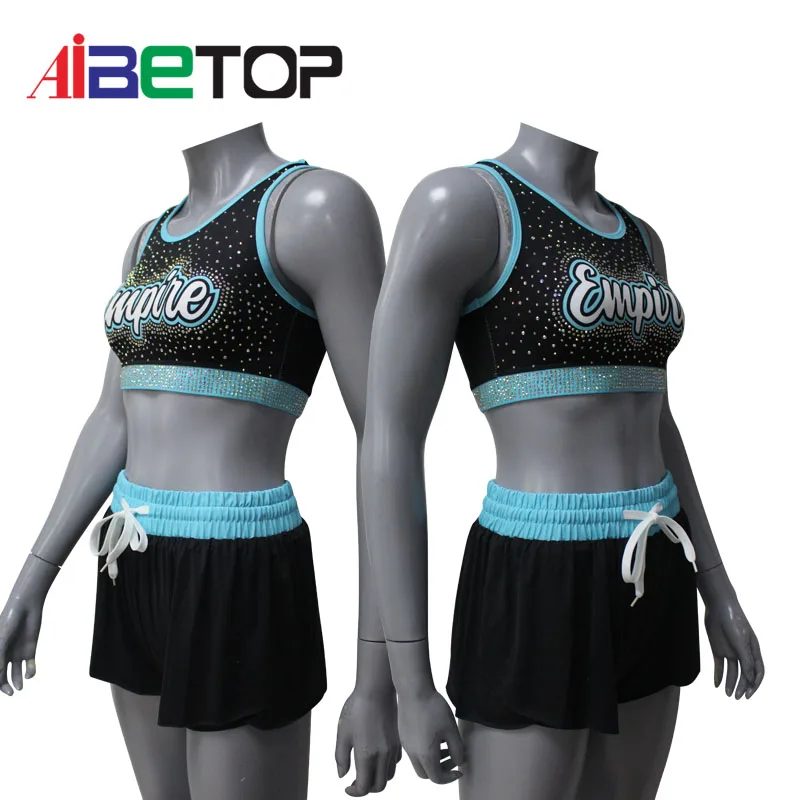 Customized yellow cheerleading uniforms custom cheer uniform practice wear4