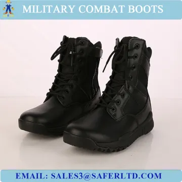 Genuine leather swat combat boots