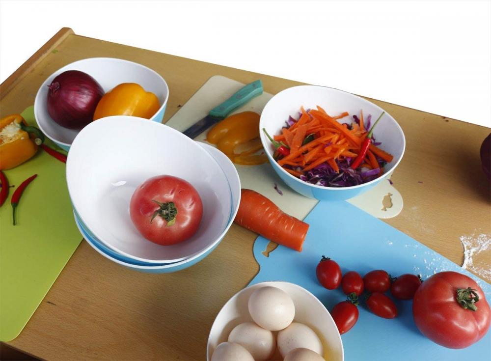 3PCS Plastic Kitchen Salad Mixing Bowl Set