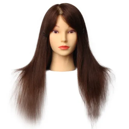 Mingshow real hair practice training head dolls mannequin with natural hair for hairdresser