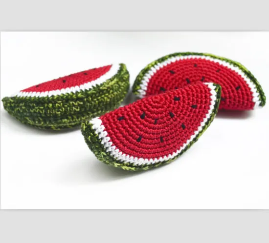 Crochet Watermelon slice Crochet toy Teething Toy Pretend food Crochet vegetables Crochet fruits Pretend play Nursery decor Kids