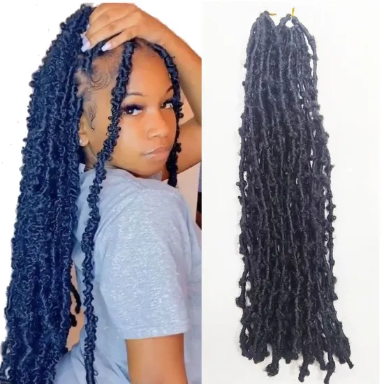 Butterfly Locs Crochet Braid Hair Goddess Water Wave Pre Looped Locs Synthetic Braiding Hair