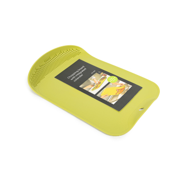 Placa de cozinha multifuncional: esgotador de vegetais e frutas, tábua de corte com design curvo - feito de plástico durável
