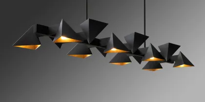 Jonathan Browning Brass Modern Vichy Linear Chandelier for Living Room