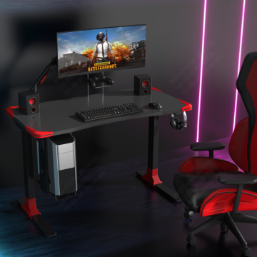 loctek get119e：現代の1モーター電気高さ調整可能なゲームデスクカーボンファイバーテクスチャ付き