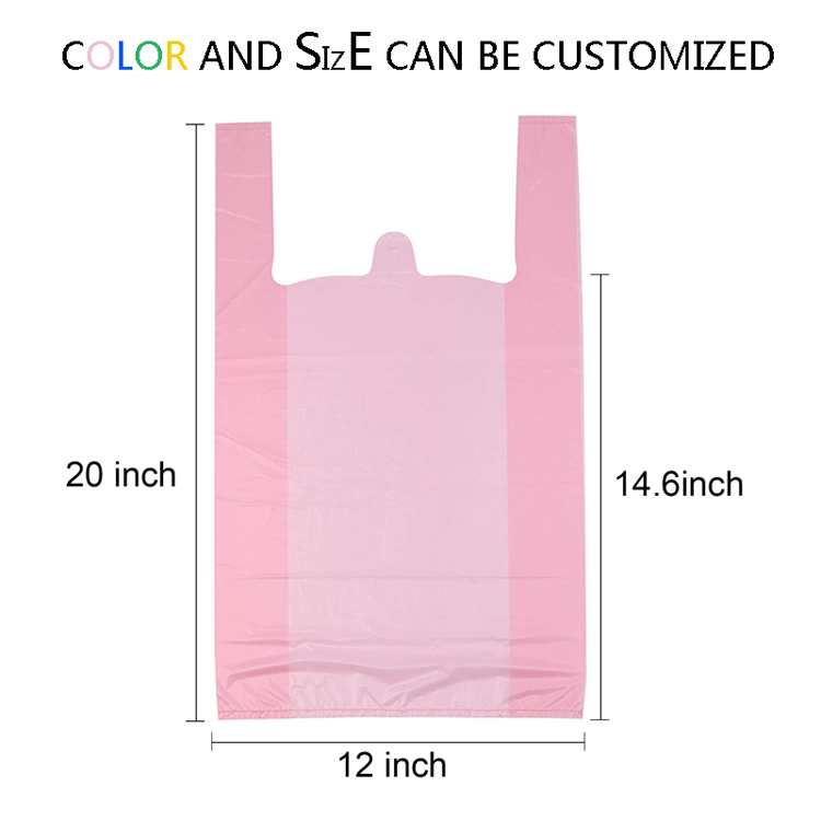 Gravure Printing Compostable Plastic Vest Handle Carrier T-Shirt Bags for Grocery