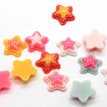 Nieuwste ontwerp ster hars cabochon 100 stks handgemaakte kinderen speelgoed decor kralen diy telefoon shell ornamenten charms