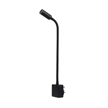 Modern Adjustable Neck UK Plug-In LED Wall Bracket Lights for Bedroom - Remote Control Compatible Bedside Lamps