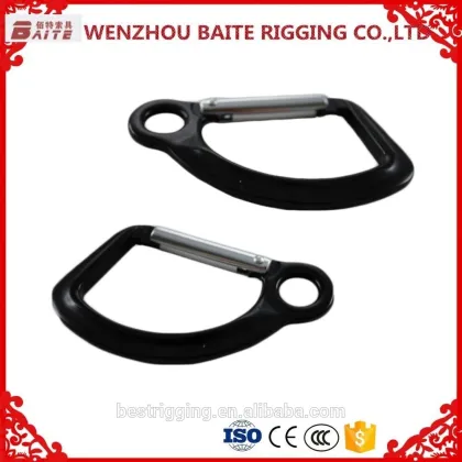 Safety lock and climbing carabiner and mountaineering hiking carabiners Aluminum black hook,padlock pring hook lock